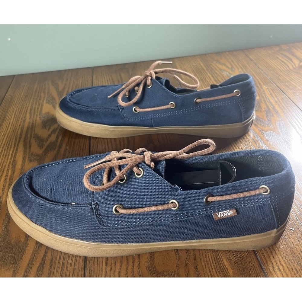 Vans Surf Siders Navy Blue Boat Deck Dock Low Top Sneaker Shoes Mens 10.5